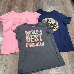 Girls Shirts Bundle Size 10-12 Short Sleeves Girls Graphic T-Shirts - Pack of 3